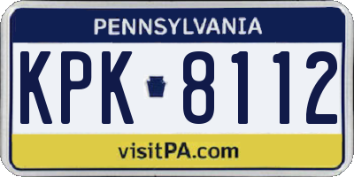 PA license plate KPK8112