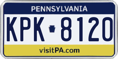 PA license plate KPK8120