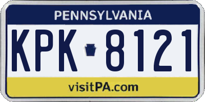 PA license plate KPK8121