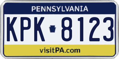 PA license plate KPK8123