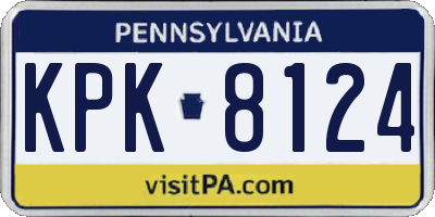 PA license plate KPK8124