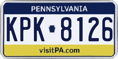 PA license plate KPK8126