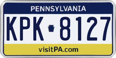 PA license plate KPK8127