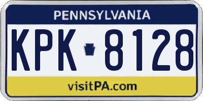 PA license plate KPK8128