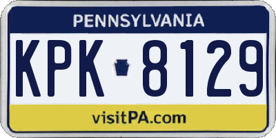 PA license plate KPK8129