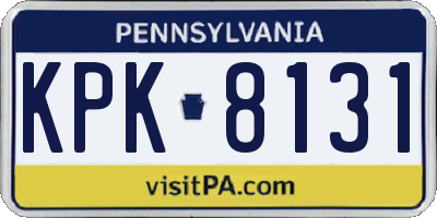 PA license plate KPK8131