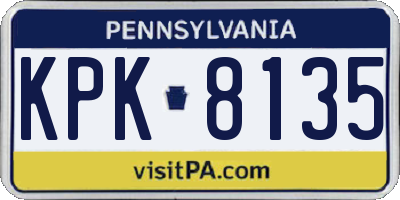 PA license plate KPK8135