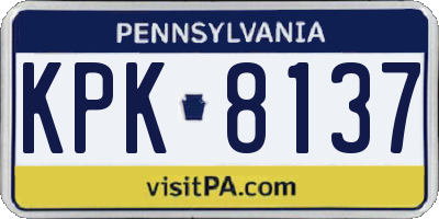 PA license plate KPK8137