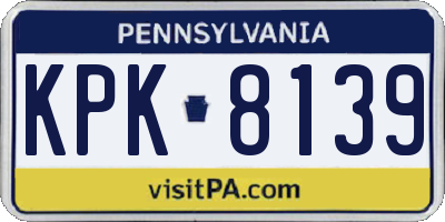 PA license plate KPK8139