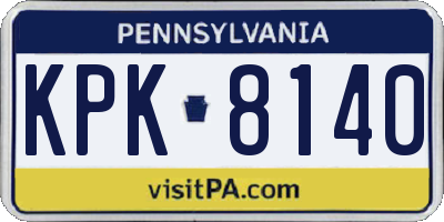 PA license plate KPK8140