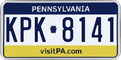PA license plate KPK8141