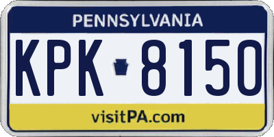 PA license plate KPK8150