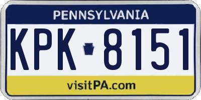 PA license plate KPK8151