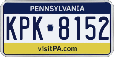 PA license plate KPK8152