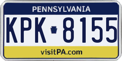 PA license plate KPK8155