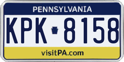 PA license plate KPK8158