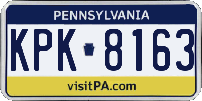 PA license plate KPK8163