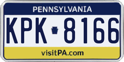 PA license plate KPK8166