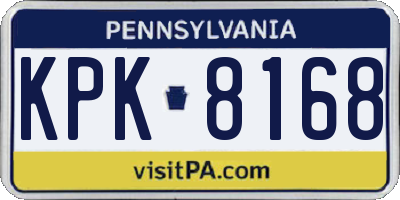 PA license plate KPK8168