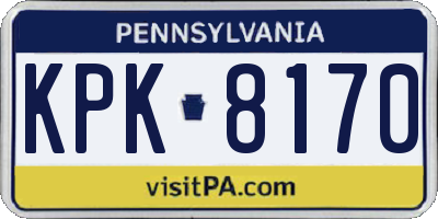 PA license plate KPK8170