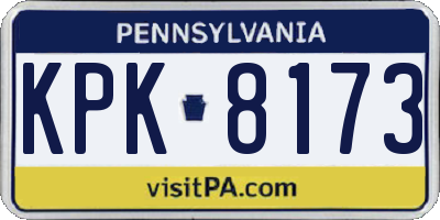 PA license plate KPK8173