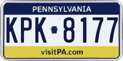 PA license plate KPK8177