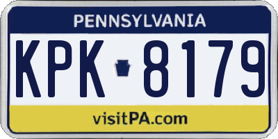 PA license plate KPK8179