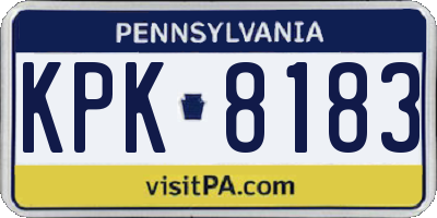 PA license plate KPK8183