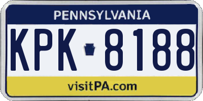 PA license plate KPK8188