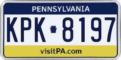 PA license plate KPK8197