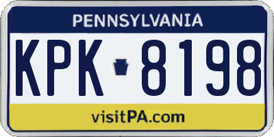 PA license plate KPK8198