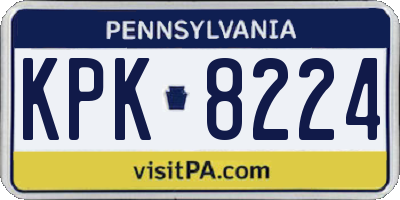 PA license plate KPK8224