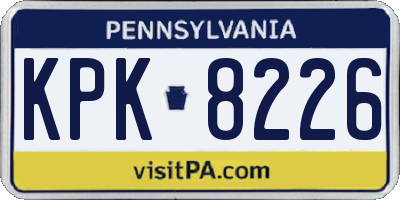 PA license plate KPK8226