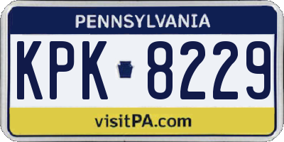 PA license plate KPK8229