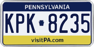 PA license plate KPK8235