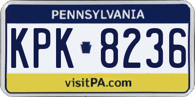 PA license plate KPK8236
