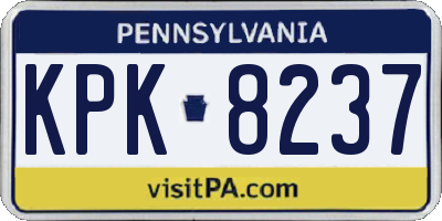 PA license plate KPK8237