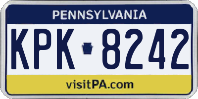 PA license plate KPK8242