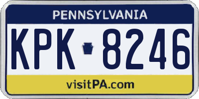 PA license plate KPK8246