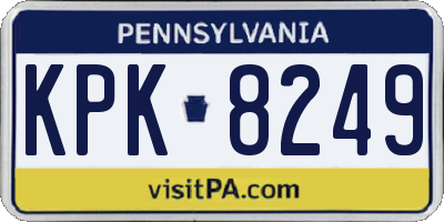 PA license plate KPK8249