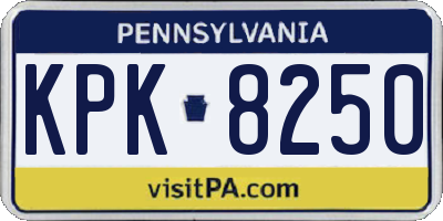 PA license plate KPK8250