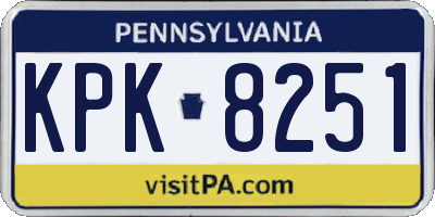 PA license plate KPK8251