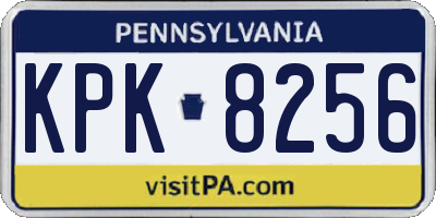 PA license plate KPK8256