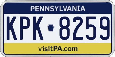 PA license plate KPK8259