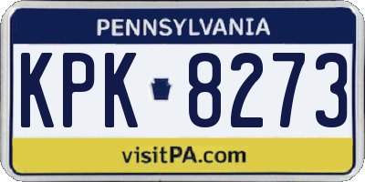 PA license plate KPK8273