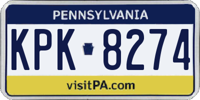 PA license plate KPK8274