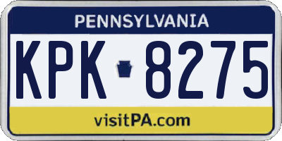PA license plate KPK8275