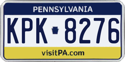 PA license plate KPK8276