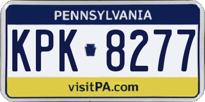 PA license plate KPK8277