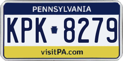 PA license plate KPK8279